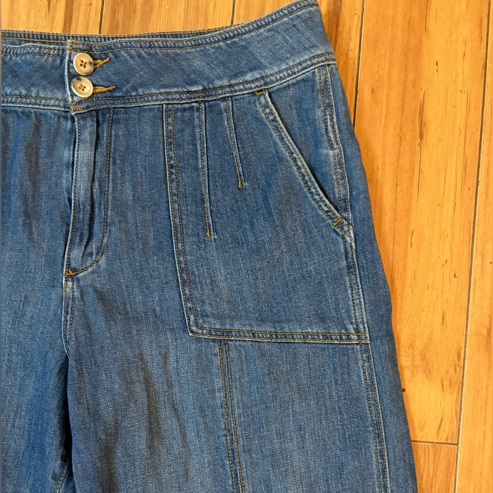 Anthropologie Pilcro & Letterpress Ultra High Rise Wide Leg Cropped Jean Size 31 - Picture 6 of 12